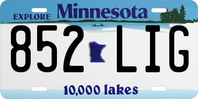 MN license plate 852LIG