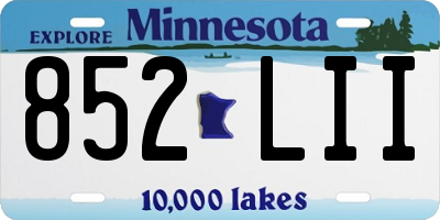 MN license plate 852LII