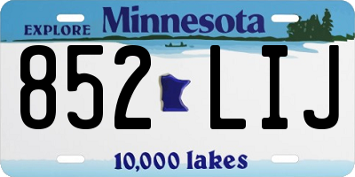 MN license plate 852LIJ
