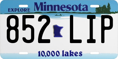 MN license plate 852LIP