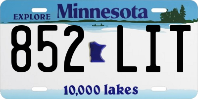 MN license plate 852LIT