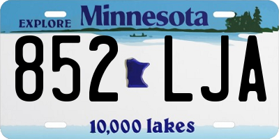 MN license plate 852LJA