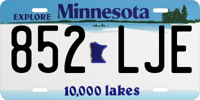 MN license plate 852LJE