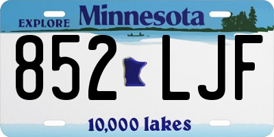 MN license plate 852LJF