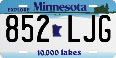 MN license plate 852LJG