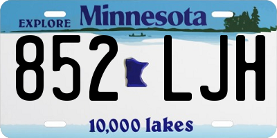 MN license plate 852LJH