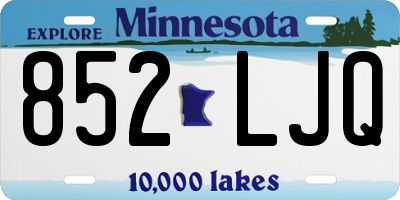 MN license plate 852LJQ