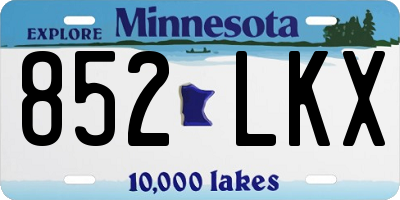 MN license plate 852LKX