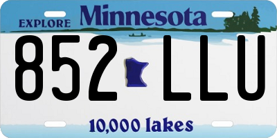 MN license plate 852LLU