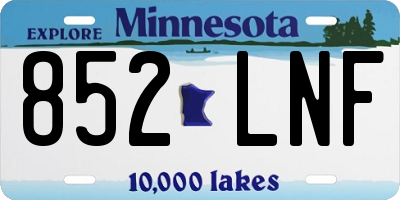 MN license plate 852LNF
