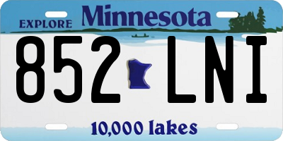 MN license plate 852LNI