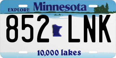 MN license plate 852LNK