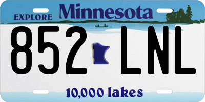 MN license plate 852LNL