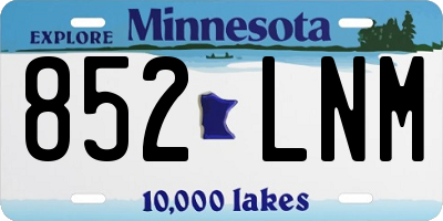 MN license plate 852LNM