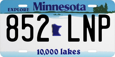 MN license plate 852LNP