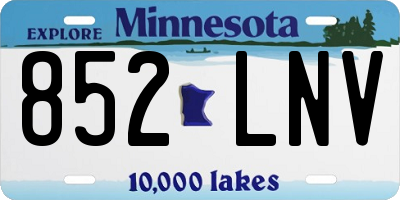 MN license plate 852LNV