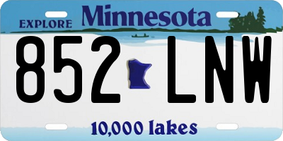 MN license plate 852LNW