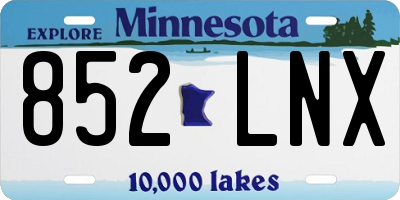 MN license plate 852LNX