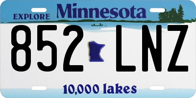 MN license plate 852LNZ