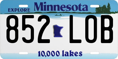 MN license plate 852LOB