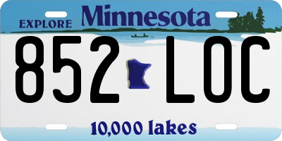 MN license plate 852LOC