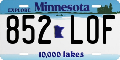 MN license plate 852LOF