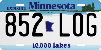 MN license plate 852LOG