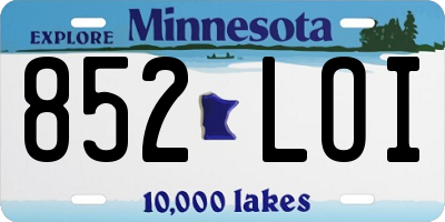 MN license plate 852LOI