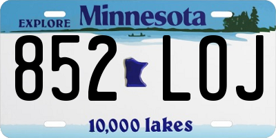 MN license plate 852LOJ