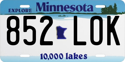 MN license plate 852LOK