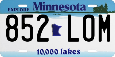 MN license plate 852LOM