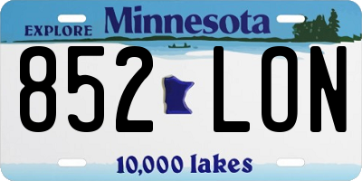 MN license plate 852LON