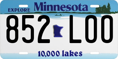 MN license plate 852LOO