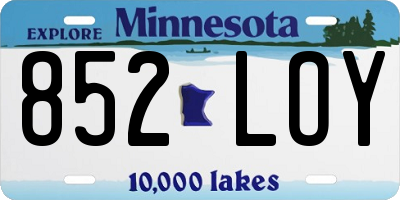 MN license plate 852LOY