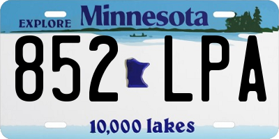 MN license plate 852LPA