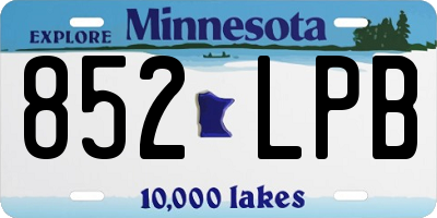 MN license plate 852LPB