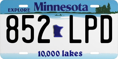 MN license plate 852LPD