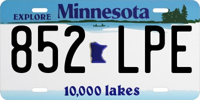 MN license plate 852LPE