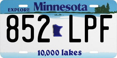 MN license plate 852LPF