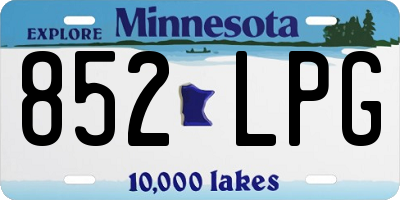 MN license plate 852LPG