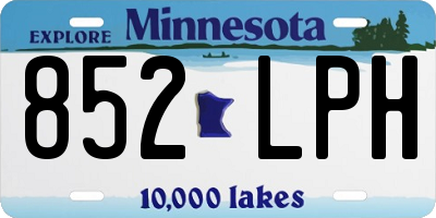 MN license plate 852LPH
