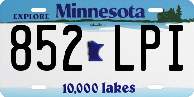 MN license plate 852LPI