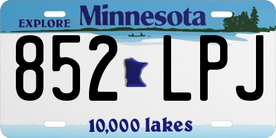 MN license plate 852LPJ