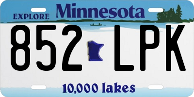 MN license plate 852LPK