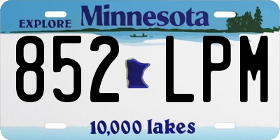 MN license plate 852LPM