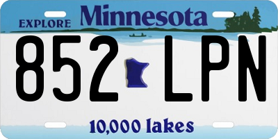 MN license plate 852LPN