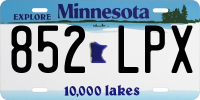 MN license plate 852LPX