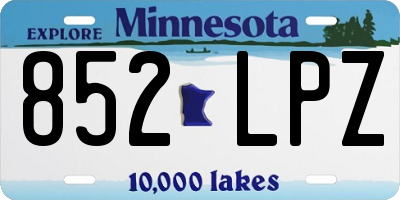 MN license plate 852LPZ