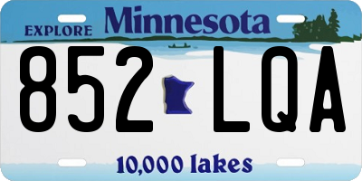 MN license plate 852LQA