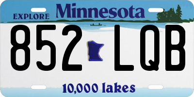 MN license plate 852LQB